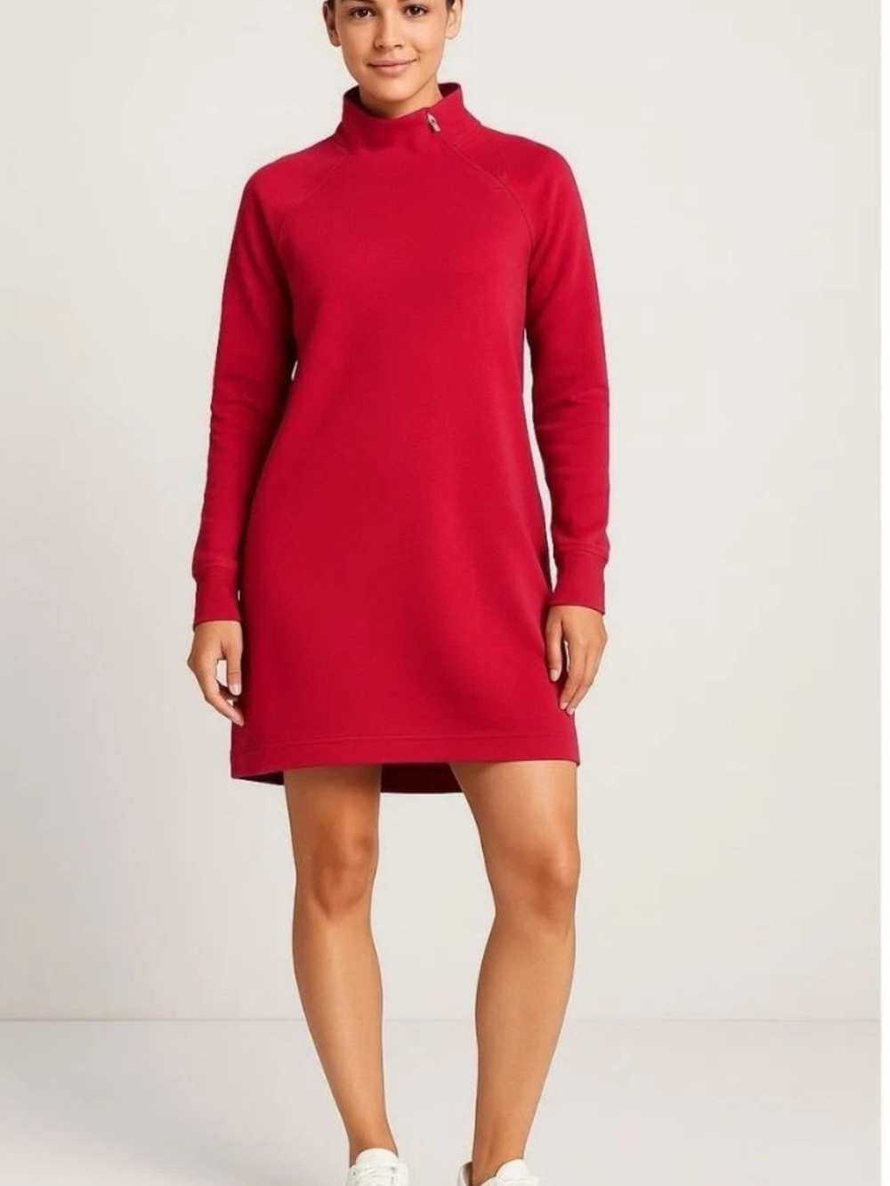 Athleta Cozy Karma Asym Red Sweatshirt  Dress